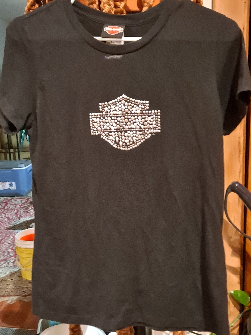 Harley-Davidson Womens Black Studded Logo Tee